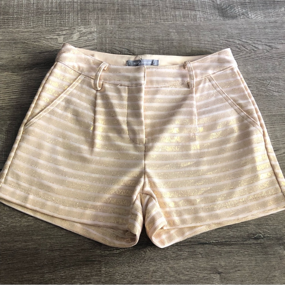 Shimmery Gold Striped Shorts NWT